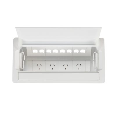 ACCEDE SINGLE LID 4 x GPO + 4 50mm Data with tiles