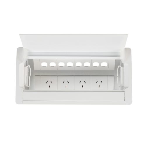 ACCEDE SINGLE LID 4 x GPO + 4 50mm Data with tiles
