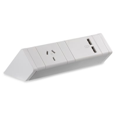 ATHENA ABOVE DESK POWER RAIL 1 x GPO + 2 x USB
