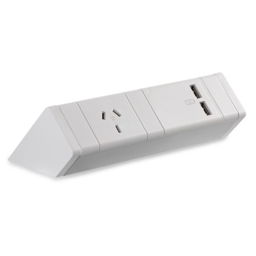 ATHENA ABOVE DESK POWER RAIL 1 x GPO + 2 x USB