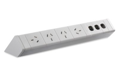 ATHENA ABOVE DESK POWER RAIL 4 GPO + 3 DATA