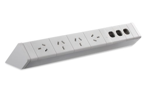 ATHENA ABOVE DESK POWER RAIL 4 GPO + 3 DATA