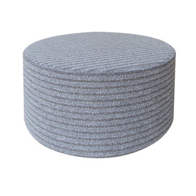ROUND GREY OTTOMAN