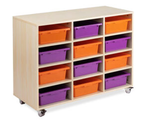 TOTE TRAY TROLLEY WITH TRAYS