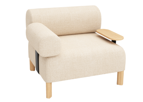 PEBBLES SINGLE SEATER + BACKREST & ARMREST & TABLE