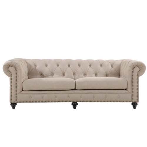 CHESTERFIELD LINEN THREE SEATER