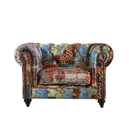 CHESTERFIELD PATCH ARM CHAIR
