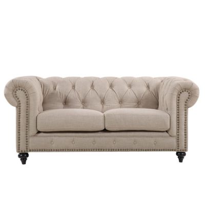 CHESTERFIELD LINEN TWO SEATER