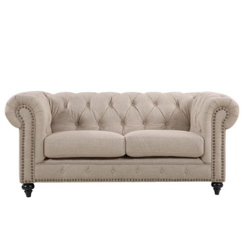 CHESTERFIELD LINEN TWO SEATER