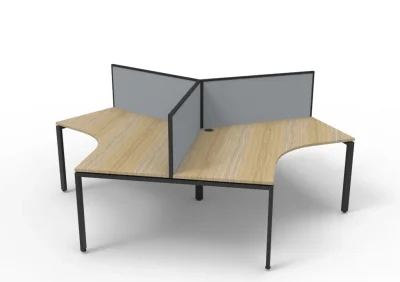 PROFILE LEG INFINITY 120 DEGREE 3 USER WORKSTATION WITH SCREENS