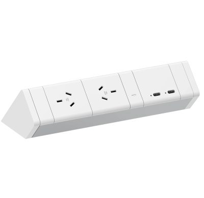 Athena Above Desk Power Rail – 2 GPO + USB Charging